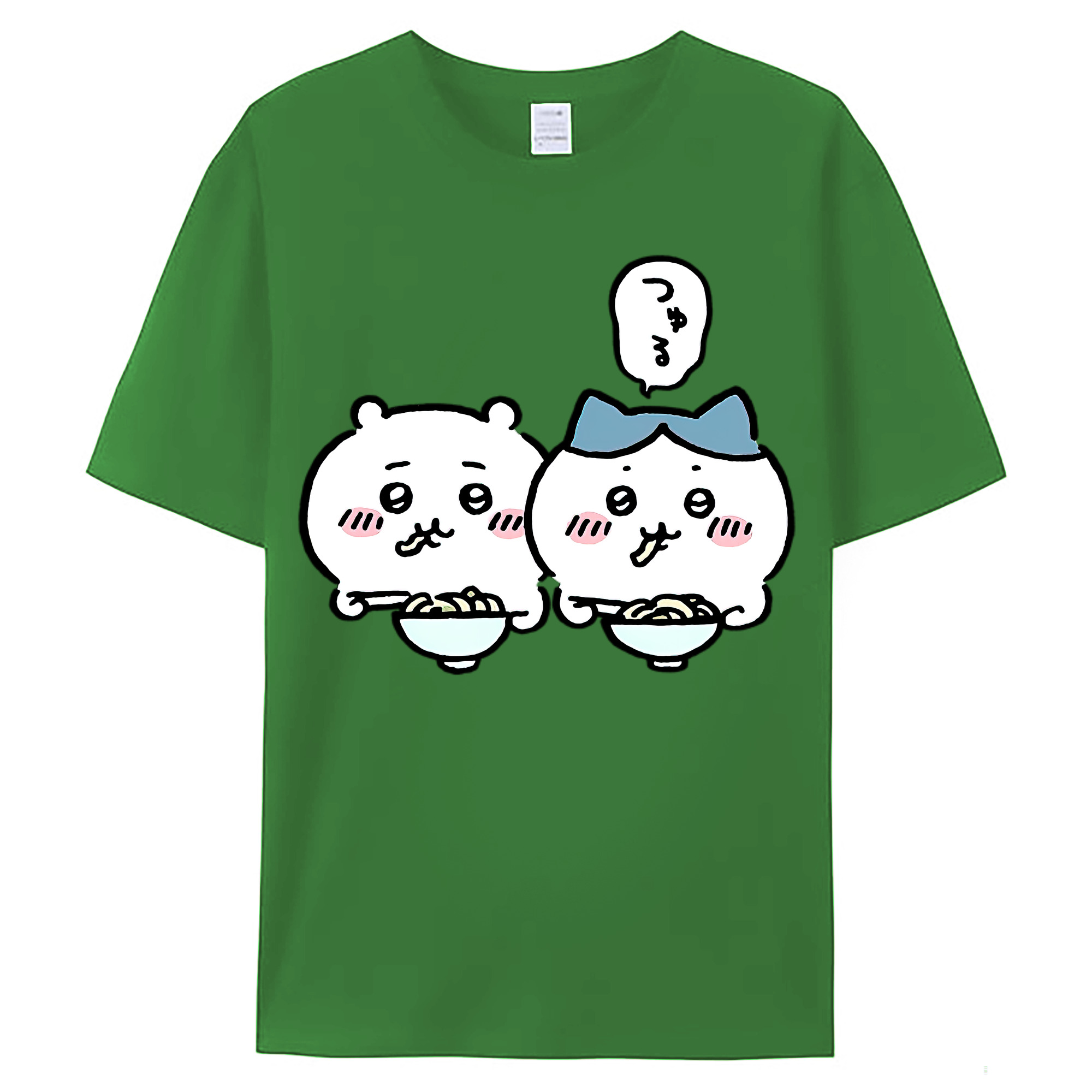 （画像用） ちいかわ ハチワレ Chii-kawa hachiware レディースカジュアルプリントTシャツ（綿100％）